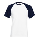 T-shirt baseball en coton belcoro manches courtes col rond, 160 g/m²