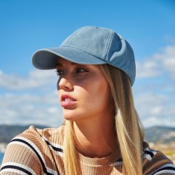 Casquette vintage profil bas 6 panneaux en coton délavé