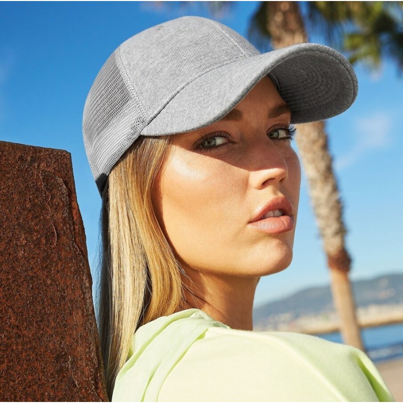 Casquette 6 panneaux filet Athleisure en coton jersey