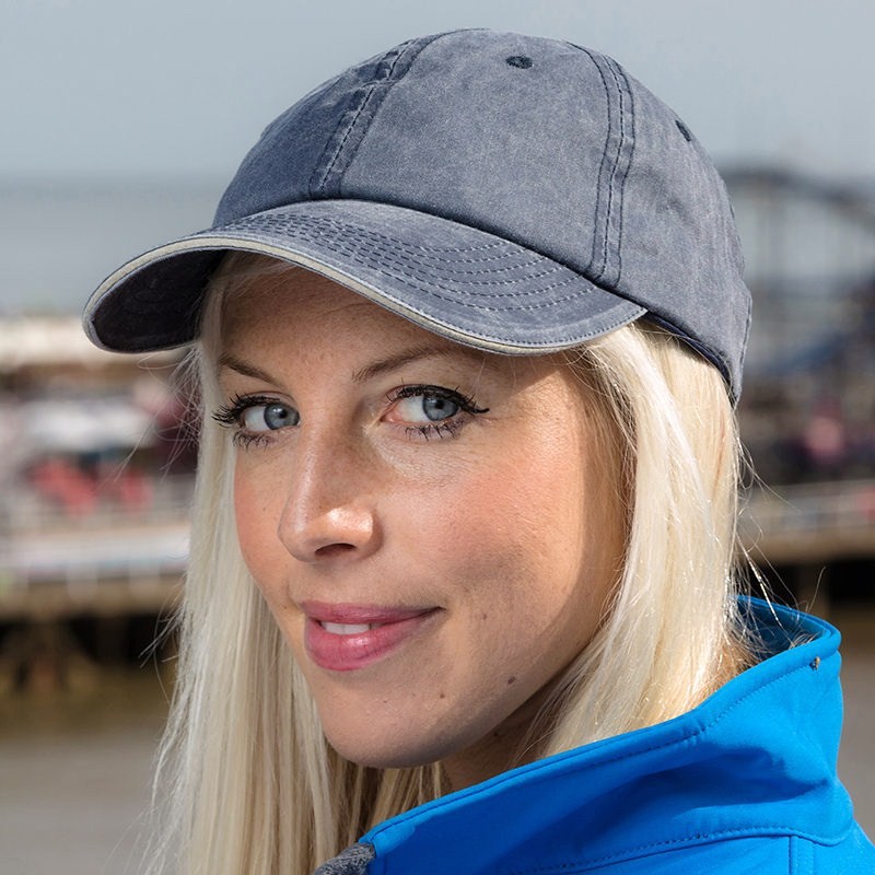 Casquette 6 panneaux denim doux en coton twil pré-lavée