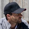 Casquette 6 panneaux bicolore en coton brossé, panneau renforcé, 350 g/m²