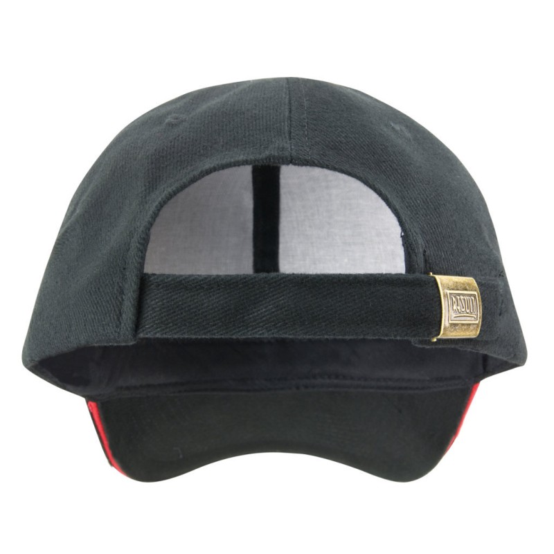 Casquette 6 panneaux bicolore en coton brossé, panneau renforcé, 350 g/m²