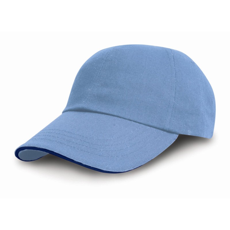 Casquette 6 panneaux avec liseré en coton brossé épais, 270 g/m²