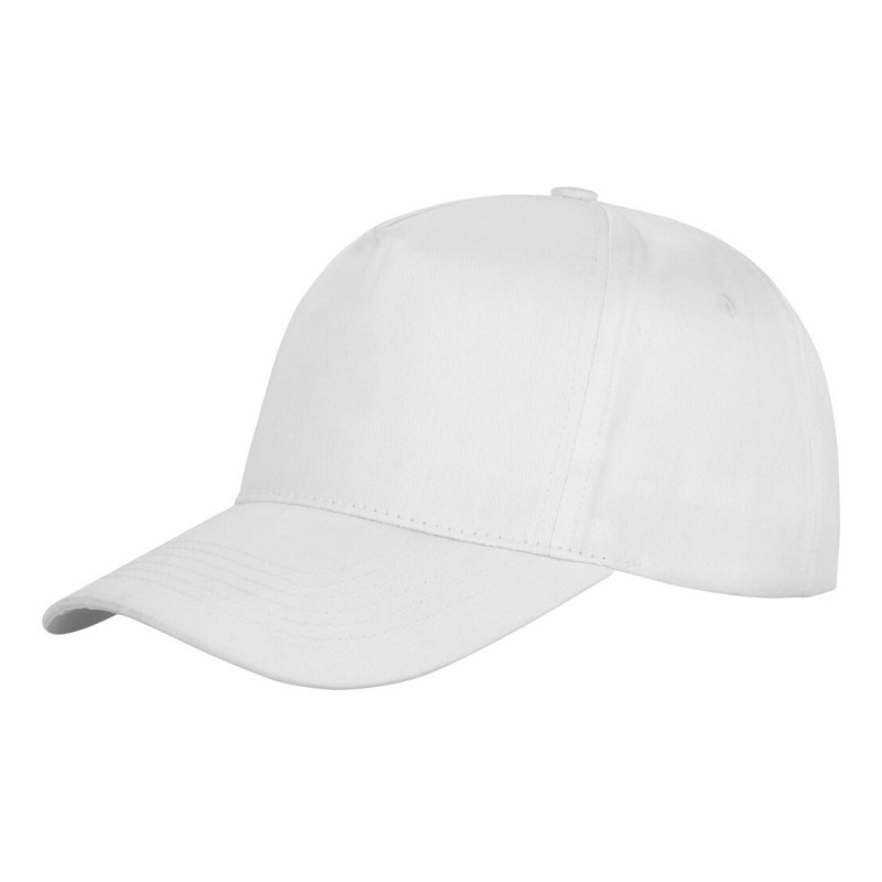 Casquette 5 panels en polyester pas cher, fermeture velcro