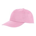 Casquette 5 panels en polyester pas cher, fermeture velcro