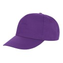 Casquette 5 panels en polyester pas cher, fermeture velcro