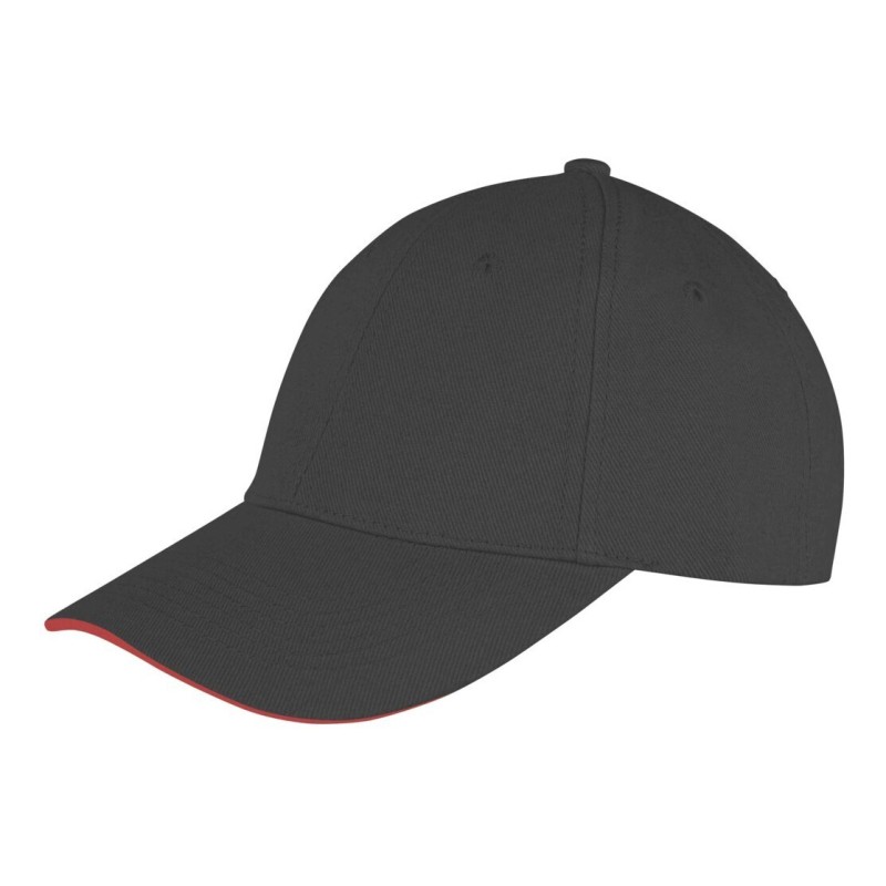 Casquette baseball 6 panneaux en coton gratté, profil bas, 280 g/m²