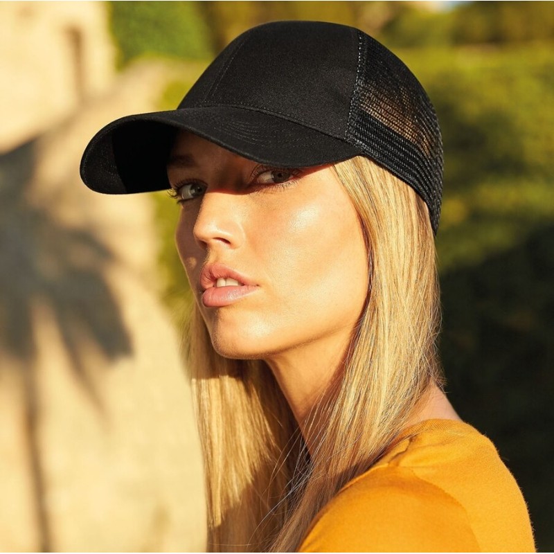 Casquette trucker 6 panneaux en coton biologique