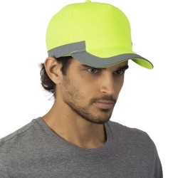 Casquette 5 panneaux fluorescente avec bande réfléchissante, 180 g/m²