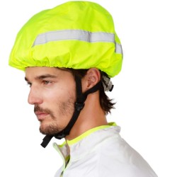 Housse de casque jaune fluo haute visibilité norme ENI3356:2001