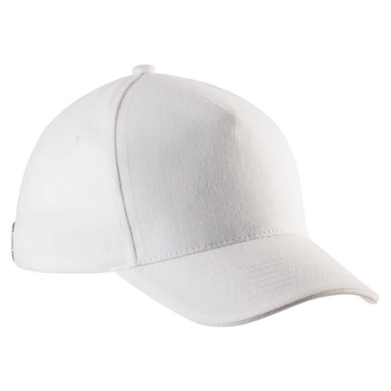 Casquette enfant 5 panneaux réglable avec visière contrastée, 180 g/m²