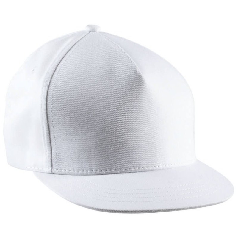 Casquette enfant snapback 5 panneaux en coton sergé, 260 g/m²