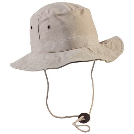 Chapeau de baroudeur avec lanière en coton sergé, 350 g/m²