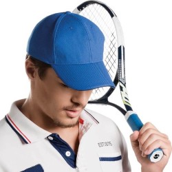 Casquette de sport piquée 6 panneaux avec visière contrastée