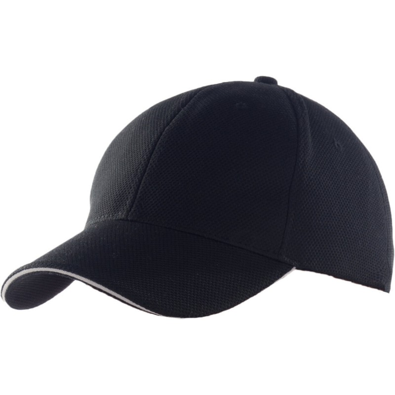 Casquette de sport piquée 6 panneaux avec visière contrastée