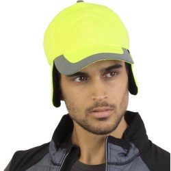 Casquette 6 panneaux d'hiver fluorescente avec cache oreille