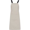 Tablier réglable, sangles croisées dans le dos, 100% coton BIO, 280 g/m²