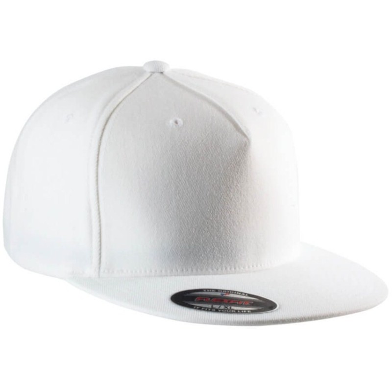 Casquette 5 panneaux visière plate technologie Flexfit, 300 g/m²