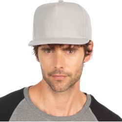 Casquette snapback 5 panneaux, visière plate et profil haut, 300 g/m²
