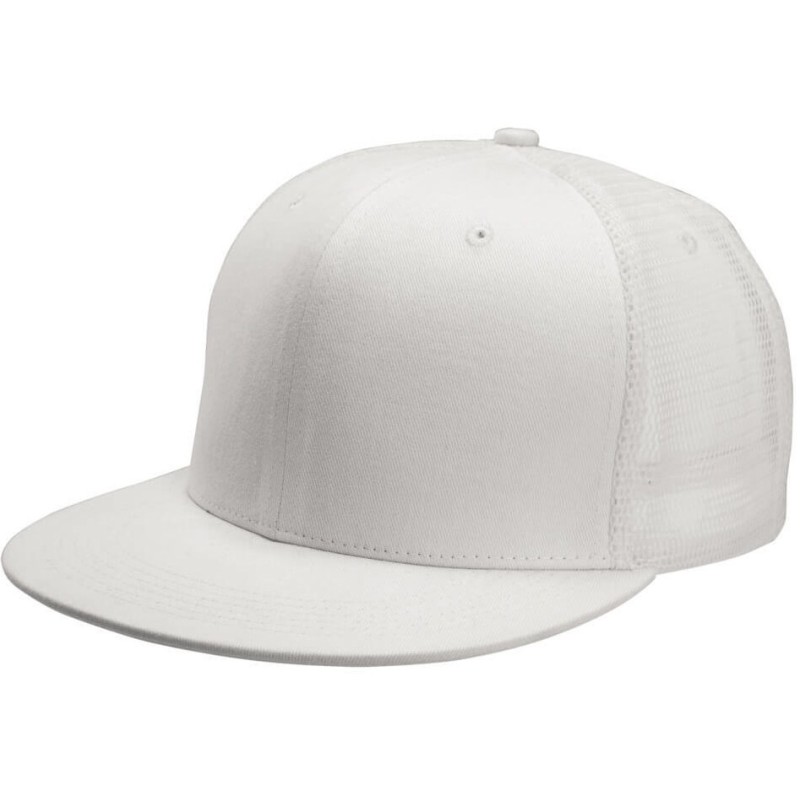 Casquette trucker 6 panneaux, visière plate, 255 g/m²