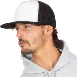 Casquette trucker 6 panneaux, visière plate, 255 g/m²