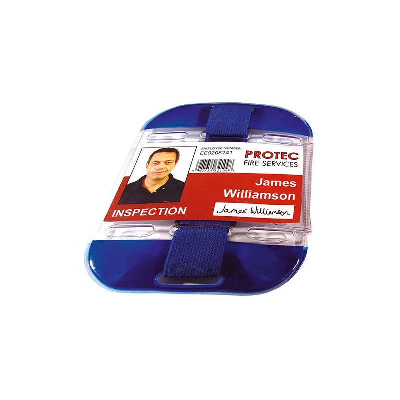Brassard PVC avec ouverture pour étiquette, cordon de serrage