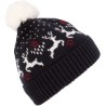 Bonnet d'hiver à pompon aux motifs fantaisie rennes