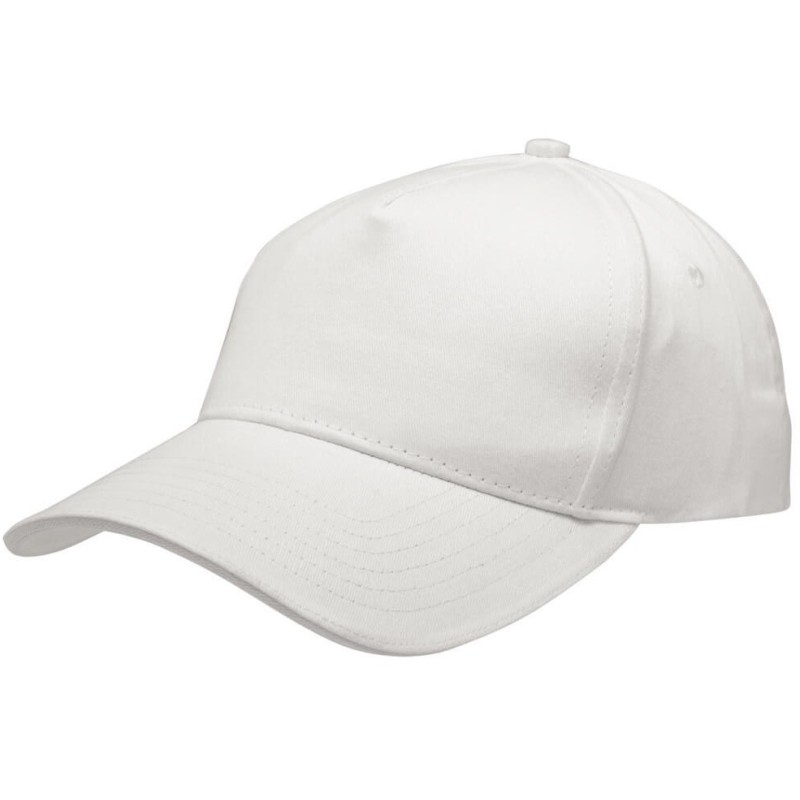 Casquette 5 panneaux réglable avec visière contrastée, 180 g/m²