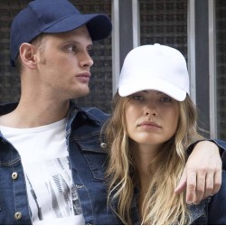 Casquette 6 panneaux en coton BIO sans étiquette de marque, 300 g/m²