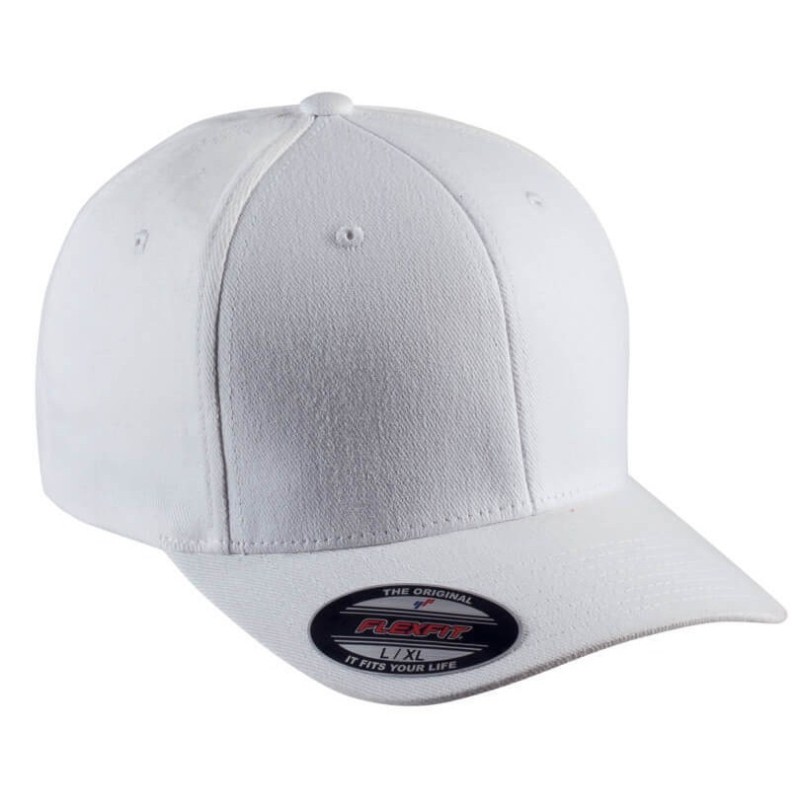 Casquette Flexfit 6 panneaux visière incurvée en coton brossé, 300 g/m²