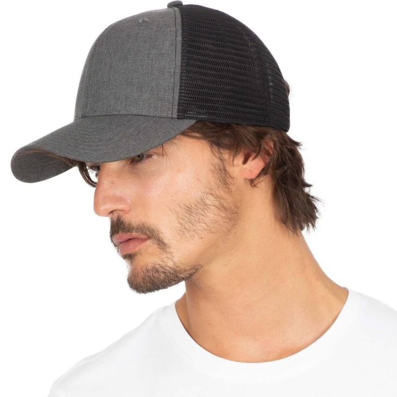 Casquette trucker 6 panneaux bicolore en polyester, 170 g/m²