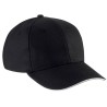 Casquette 6 panneaux bicolore en coton sergé, 180 g/m²