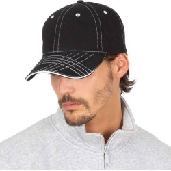 Casquette fashion 6 panneaux en coton sergé brossé, 255 g/m²