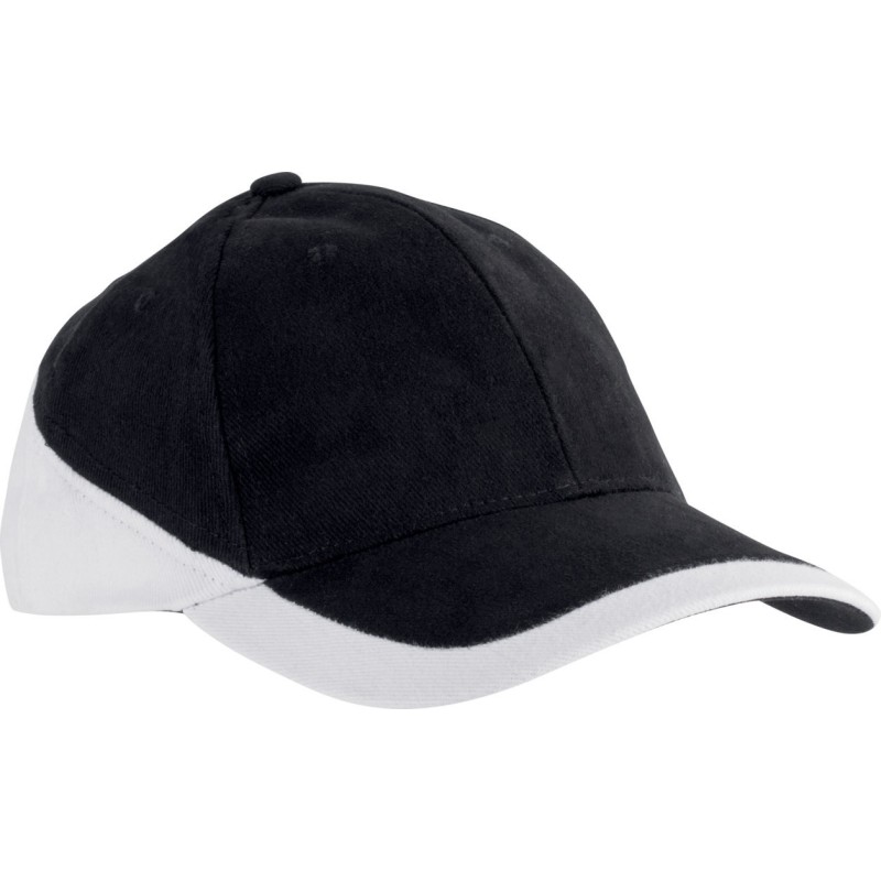 Casquette racing 6 panneaux bicolore en coton brossé, 260 g/m²