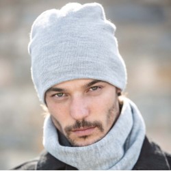 Ensemble bonnet et écharpe en tricot, 100% acrylique