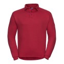 Sweat-shirt col polo anti-tache, lavable à 60°C, 300 g/m²