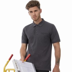 Polo de travail avec poche poitrine lavable à 60°C, 200 g/m²