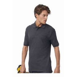 Polo de travail épais en coton avec poche lavable à 60°C, 230 g/m²