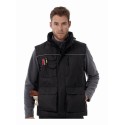 Bodywarmer de travail multi-poches matelassé doublé polaire, 200 g/m²