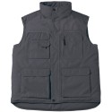 Bodywarmer de travail multi-poches matelassé doublé polaire, 200 g/m²
