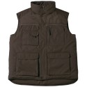 Bodywarmer de travail multi-poches matelassé doublé polaire, 200 g/m²