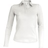 Polo femme manches longues en coton peigné lavable à 60°, 220 g/m²