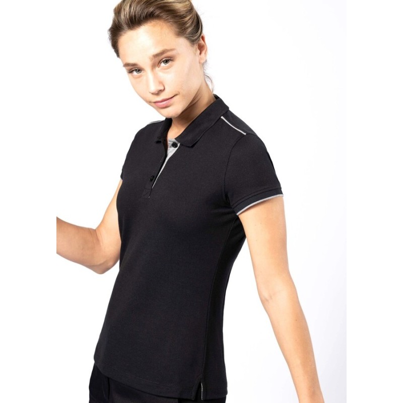 Polo manches courtes femme DAYTODAY lavable à 60°C, 220 g/m²