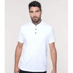 Polo col mao manches courtes en coton lavable à 60°C, 220 g/m²