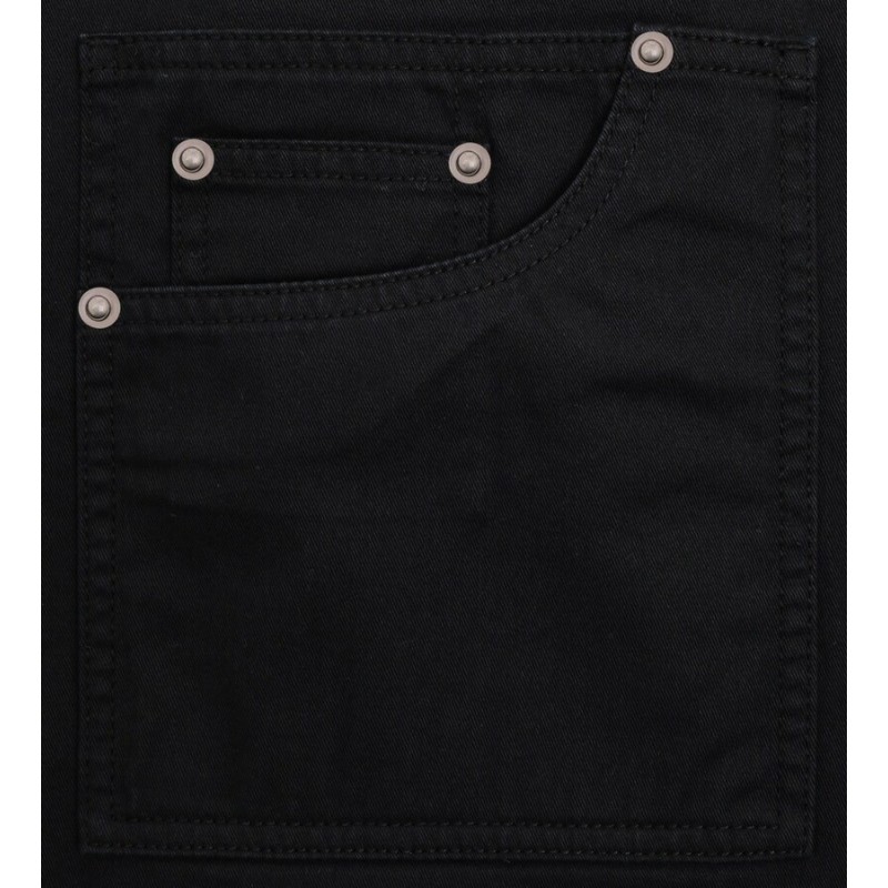 Tablier à bavette effet chino en coton sergé lavable à 60°C, 235 g/m²