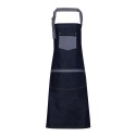 Tablier denim à bavette style industriel avec poches, 275 g/m²