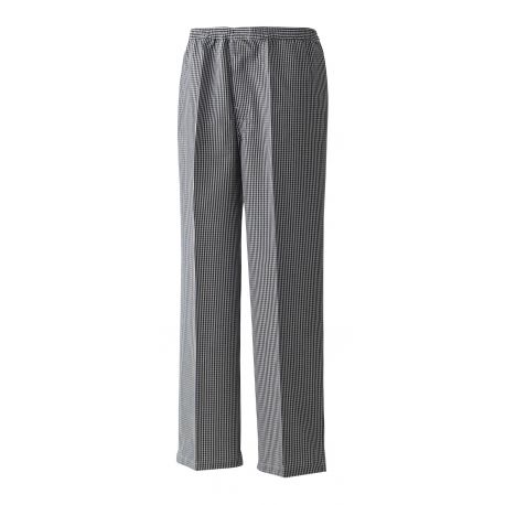 Pantalon de cuisine à carreaux, taille élastique, 195 g/m²