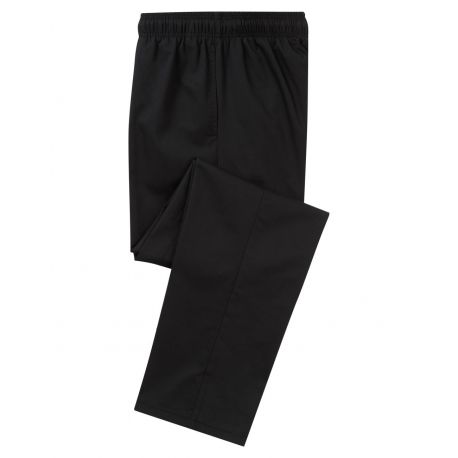 Pantalon de chef de cuisine poches cargo, taille élastique, 195 g/m²