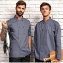 Veste de cuisinier homme fermeture portefeuille manches longues à boutons