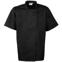 Veste de cuisinier homme fermeture portefeuille manches courtes à boutons
